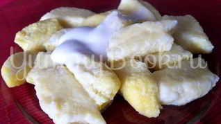 Ленивые вареники с бананом