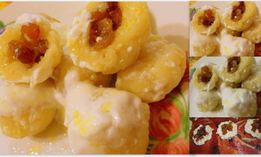 Рецепт ленивых вареников с имбирем, фаршированные изюмом