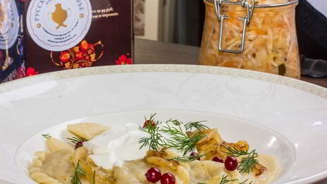 вареники с кислой капустой и мятым картофелем