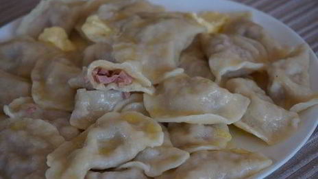 вареники с колбасой