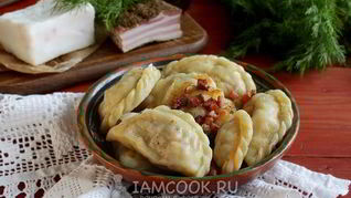 Вареники с квашеной капустой и салом