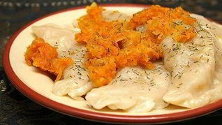 Вареники с сыром и ветчиной