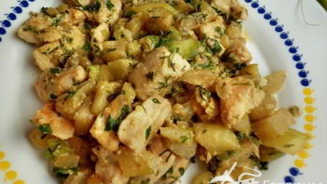 жаркое из баклажанов и курицы