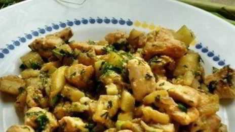 жаркое из баклажанов и курицы