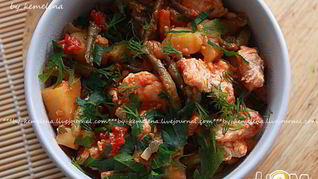 Жаркое из индейки со стручковой фасолью