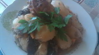 Жаркое из курицы с картофелем и баклажанами