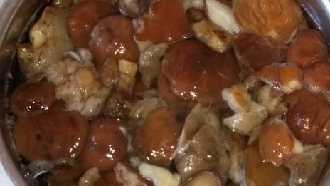 жаркое с индюшкой и маслятами