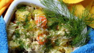 Жаркое с цветной капустой в горчичном соусе