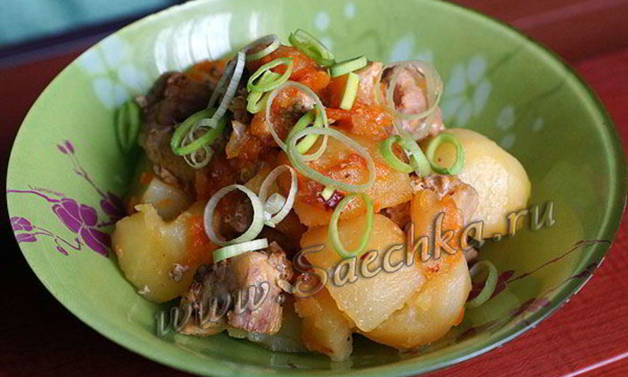 Рецепт жаркого со свининой и картошкой в мультиварке steba