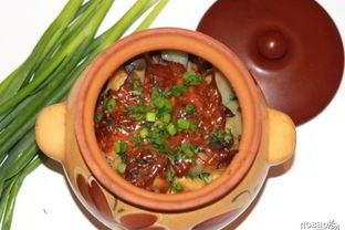 Жаркое в духовке со свининой и грибами