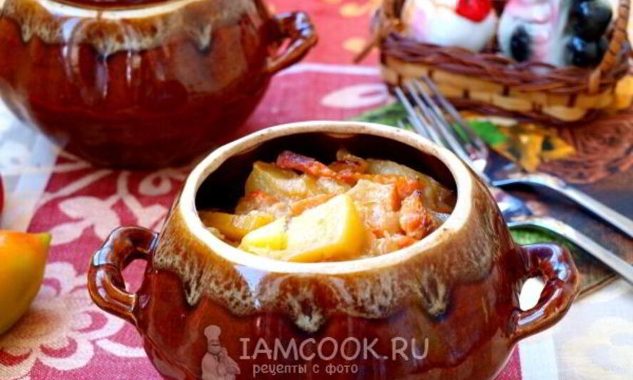 Рецепт жаркого в горшочках с картошкой