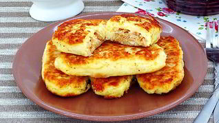 Картофельные зразы с квашеной капустой