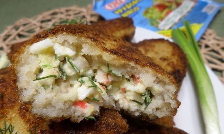 Рецепт рыбных зраз с крабовым мясом