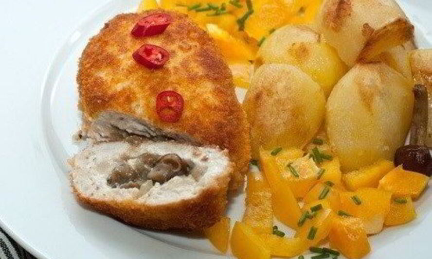 Рецепт зраз из куриного филе с шампиньонами