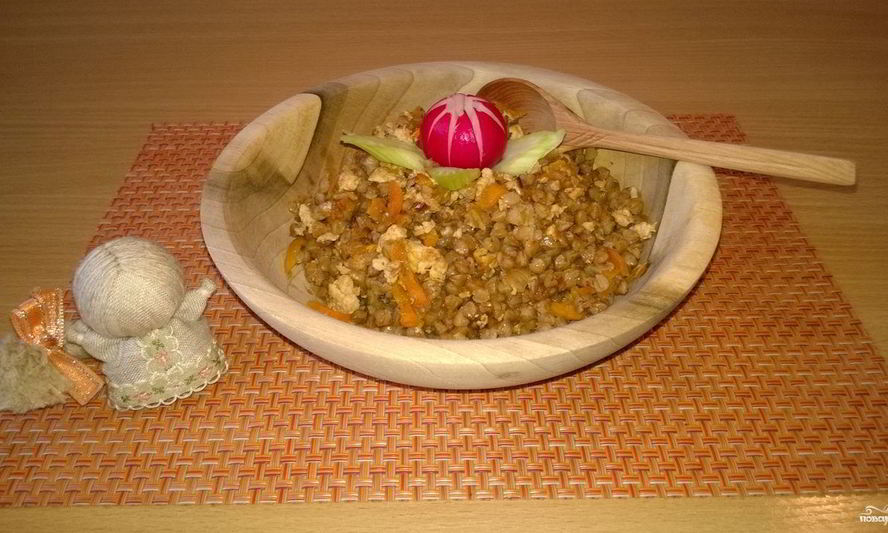 Рецепт гречки по-купечески с куриным фаршем