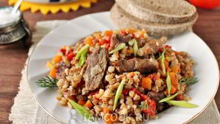 Гречка с говядиной в духовке