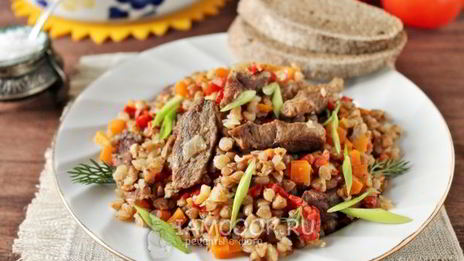 гречка с говядиной в духовке