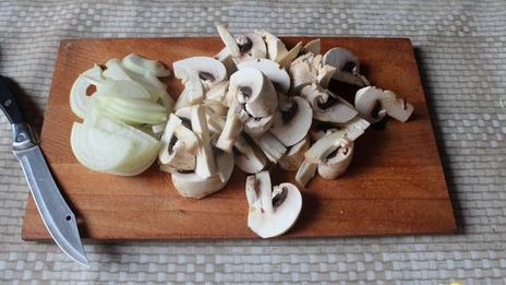 гречка с грибами и луком