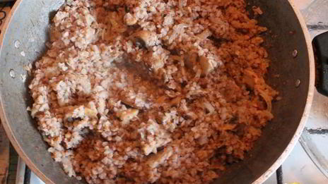 гречка с грибами и луком