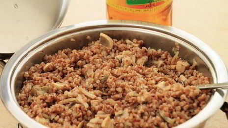 гречка с грибами и семечками