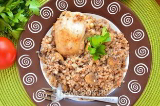 Гречка с курицей и грибами
