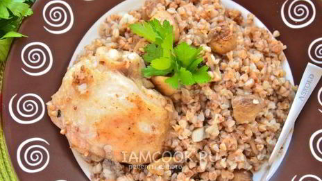 гречка с курицей и грибами