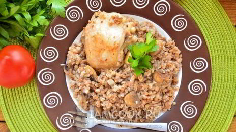 гречка с курицей и грибами