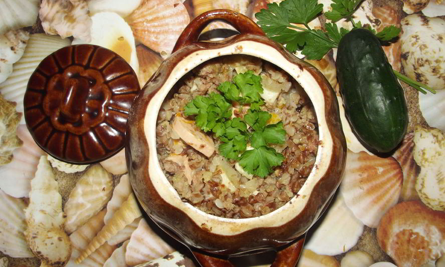 Рецепт гречки с патиссонами в горшочке