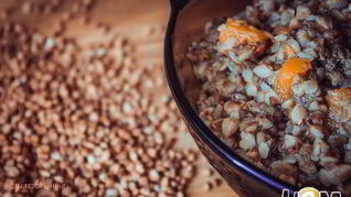 Гречка с тыквой и печенью