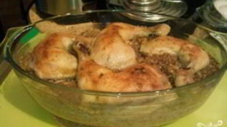 гречка, тушенная с курицей