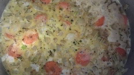 гречка в сливочно-имбирном соусе с мясом на гриле