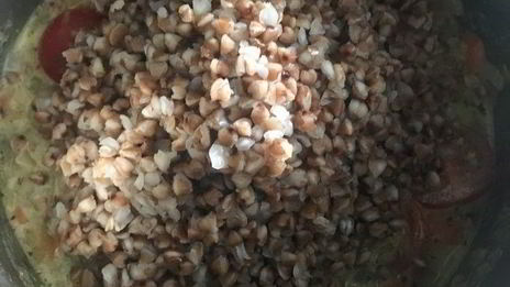 гречка в сливочно-имбирном соусе с мясом на гриле