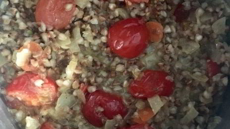 гречка в сливочно-имбирном соусе с мясом на гриле