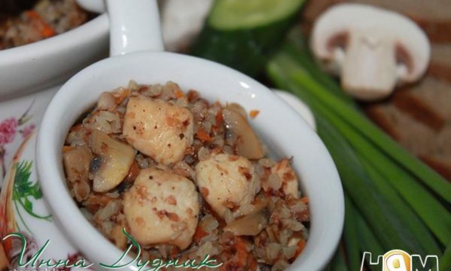 Рецепт гречневой каши с мясом и грибами в духовке