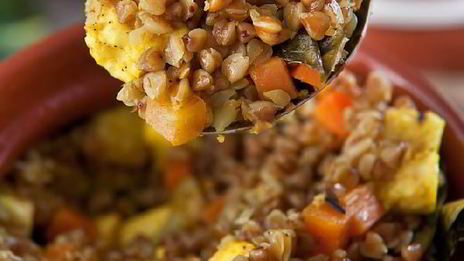 гречневая каша с овощами и сыром