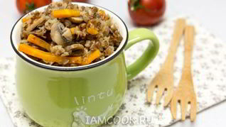 Постная гречка с грибами