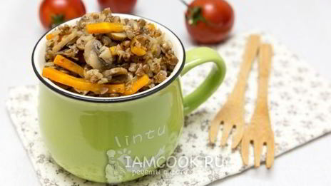 постная гречка с грибами
