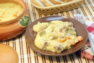 Кукурузная каша с мясом по-деревенски