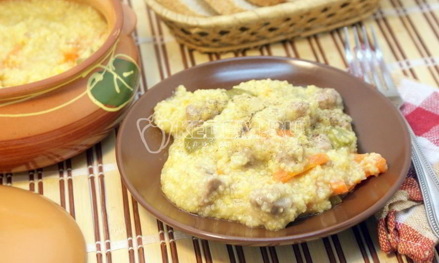 Рецепт кукурузной каши с мясом по-деревенски