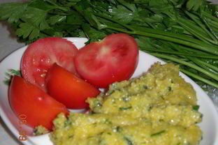 Мамалыга с зеленью