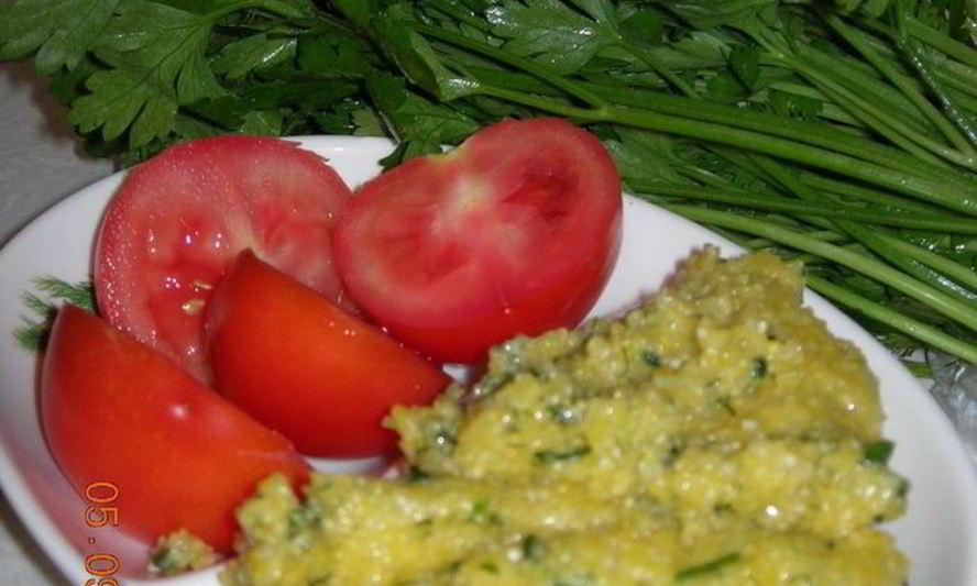 Рецепт мамалыги с зеленью