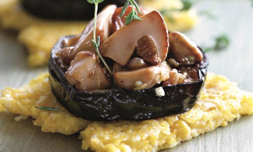 Рецепт поленты с баклажанами и грибами