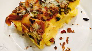 Полента с белыми грибами