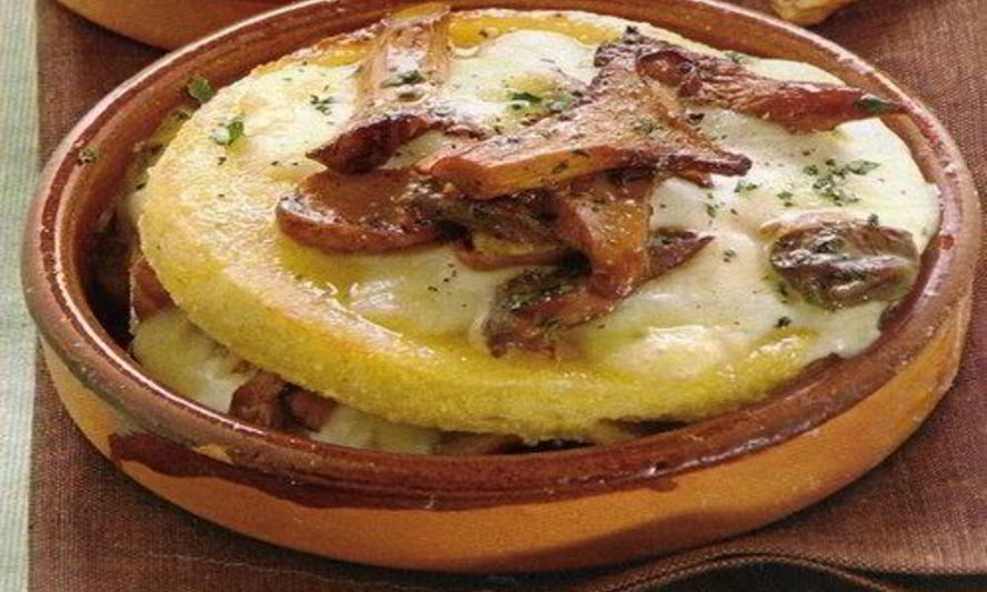 Рецепт поленты с грибами и сыром