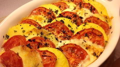 полента, запеченная с помидорами