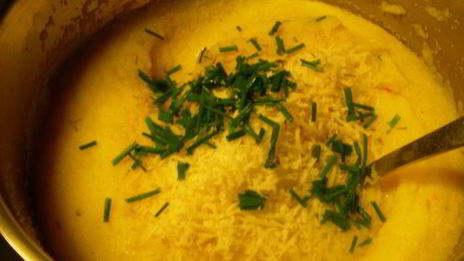 запеченная полента с грибами