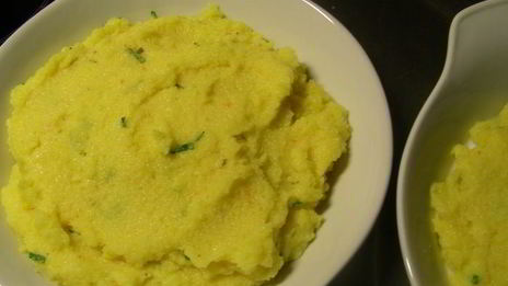 запеченная полента с грибами