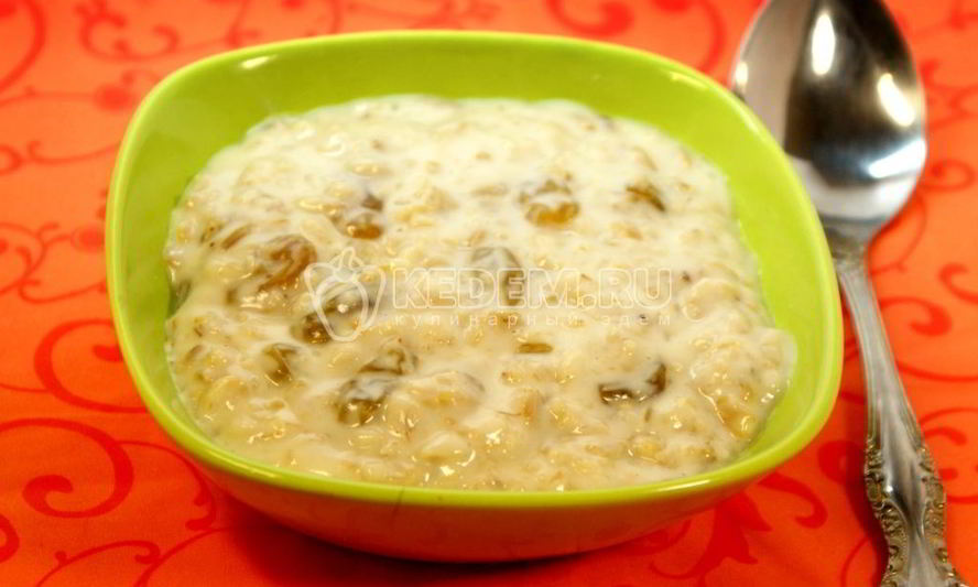 Рецепт овсяной каши с изюмом