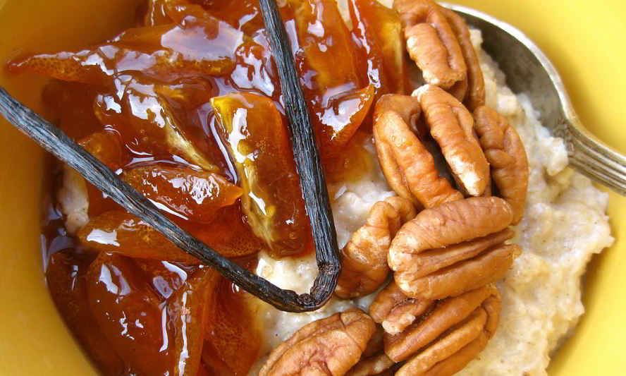 Рецепт овсяной каши с ванилью, кумкватом и пеканом