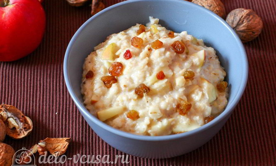 Рецепт овсяной каши с яблоками